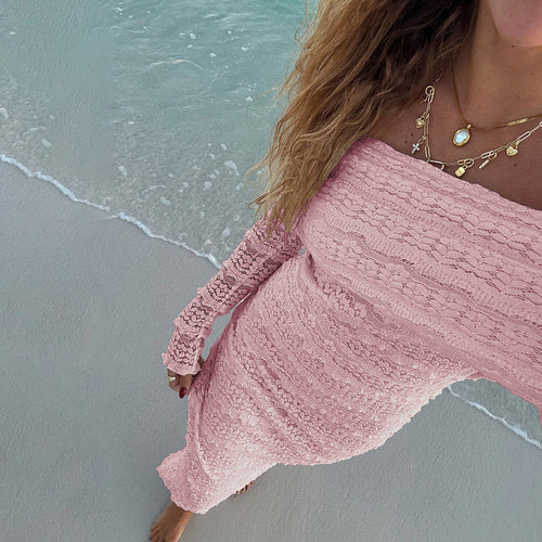 25 Edition – Elegant Off-Shoulder Lace Maxi Dress (Socialite Style)