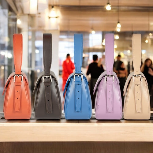 RB1030AM | Borsa Donna a Spalla EMMA con pattina in Vera Pelle Made in Italy