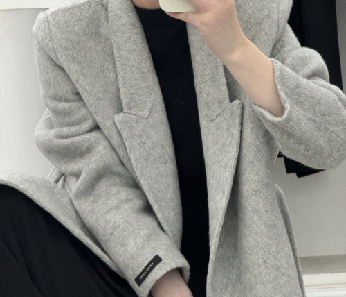 Angora Red Women's Loose Double-Sided Wool Overcoat – Elegant & Cozy